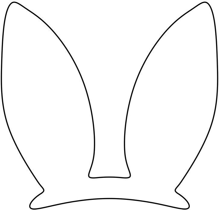 Bunny Ear Pattern Printable / Paper Bunny Ears Template Easter Template