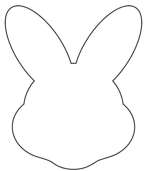 White Easter Bunny Face Template