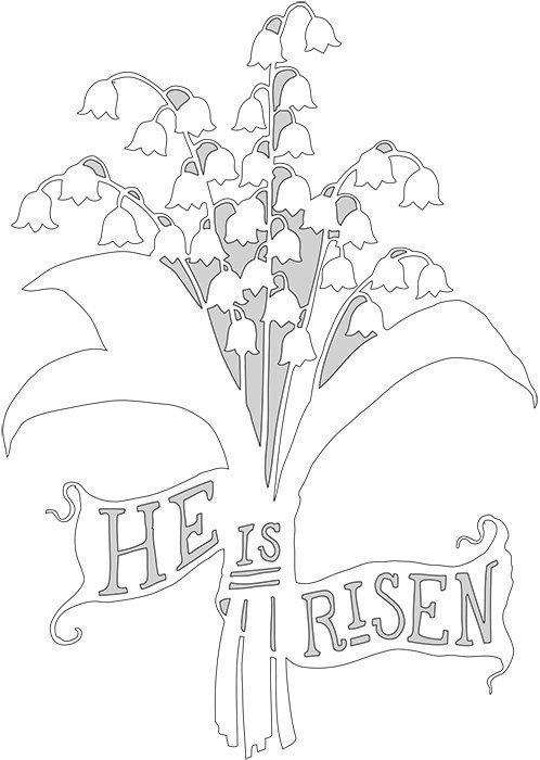 He Is Risen Easter Cut-out Template