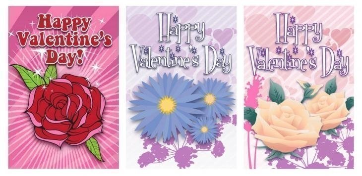 Flower Valentine Card Templates
