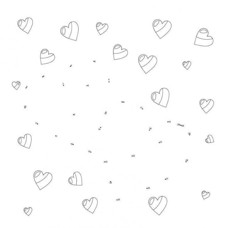 Happy Hearts Dot-to-dot Sheet