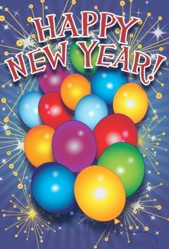 Balloons New Years Card Template