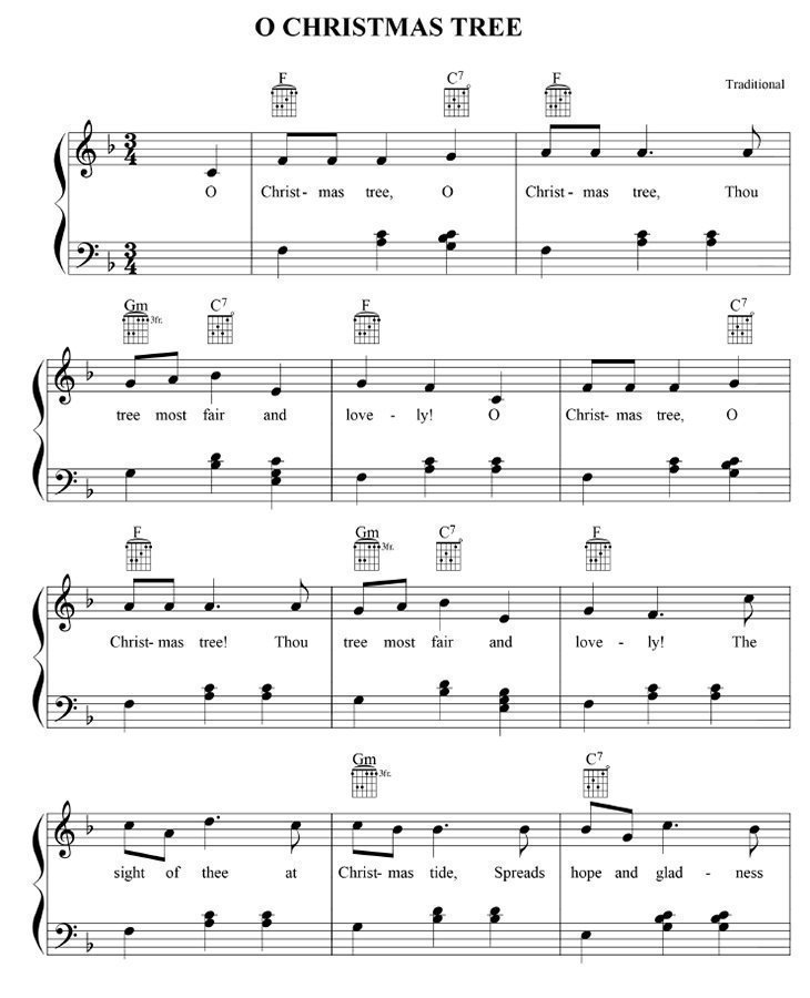 Best Free Christmas Sheet Music And Lyrics For The Piano
