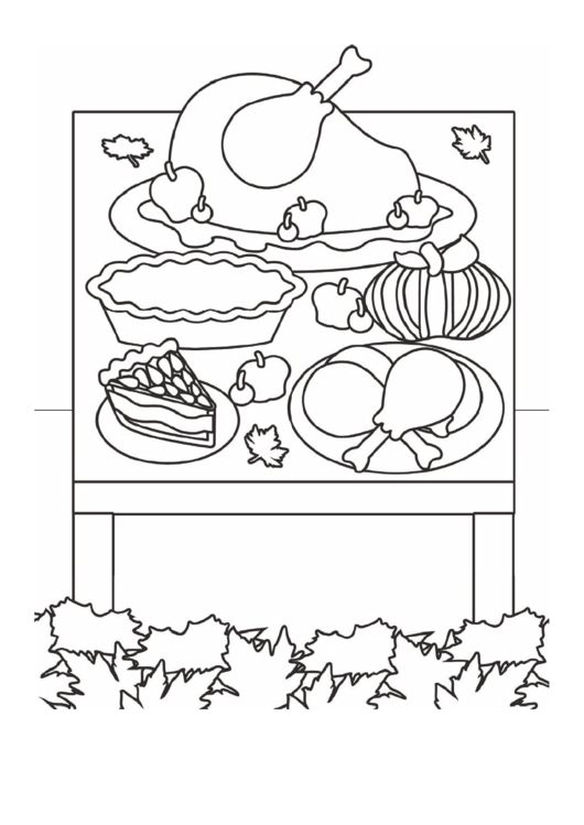 Thanksgiving Dinner Coloring Sheet