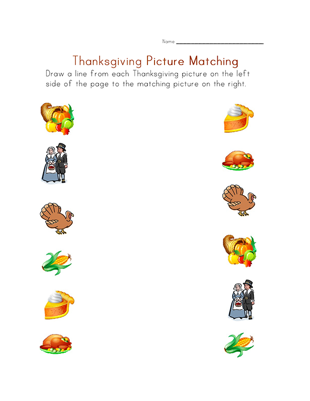 Thanksgiving Picture Matching Game Template