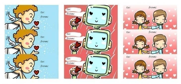 Valentine Robot Gift Tag Template